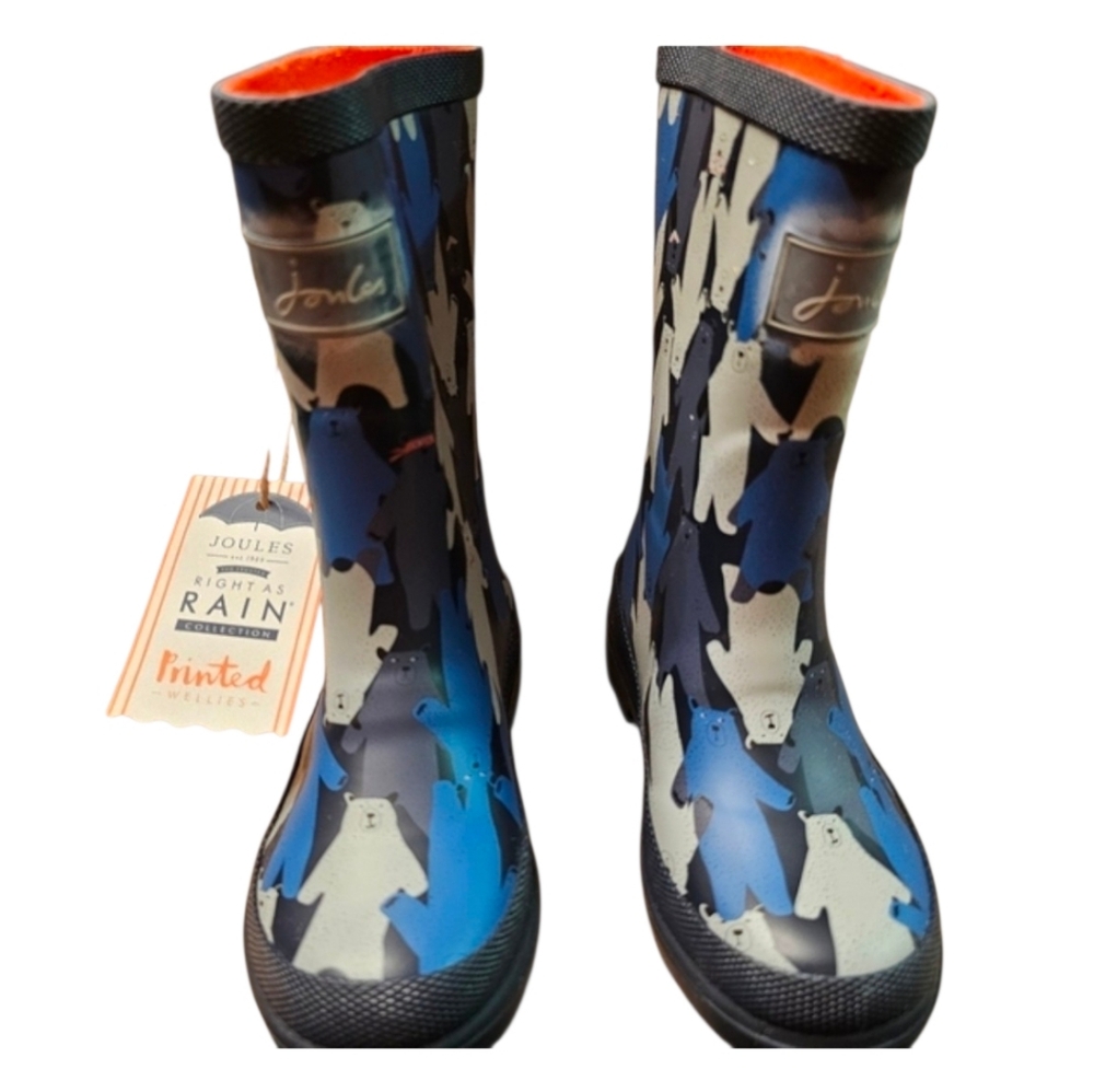 Joules Rain Boots Joules Wellies Polar Bears Blue White Unisex Kid's Size 11 NEW